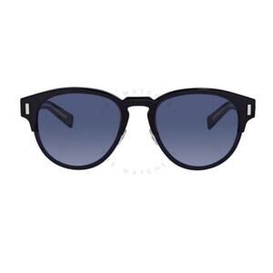 DIOR MEN'S SUNGLASSES LUXURY DESIGNER ROUND 52MM "BLACK TIE" BLACK & BLUE MIRROR